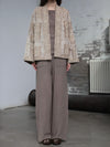 INTO THE EAST 25 Autumn/Winter Khaki/Black Knitted Hollow Straight Pants ITE-E1DGSS020GY20PT-KQH Khaki (E1DGSS027CM20PT)